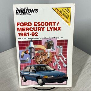 Chilton Manual Ford Escort Mercury Lynx 1981–92 Part 8316 Paperback US & Canada